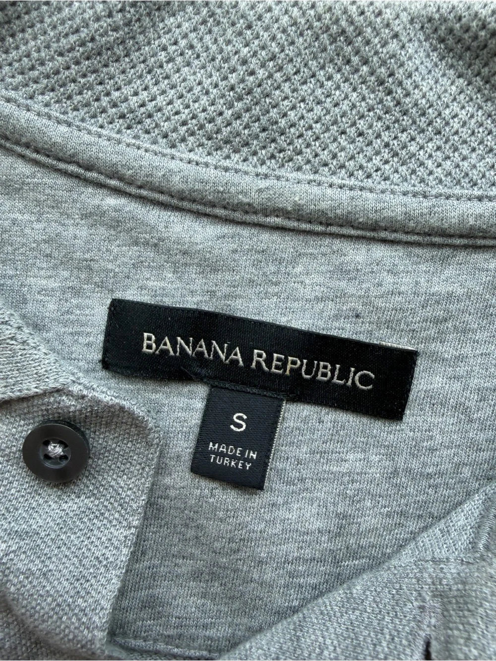 Banana Republic Men's Grey Polo Shirt with Contrast Trim